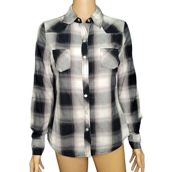 Arizona Jeans Plaid Top (Size M) - Picture 1 of 6